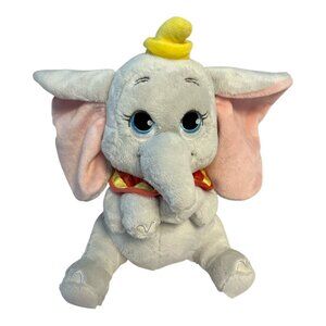 Disney Dumbo Plush Toy 10" Stuffed Elephant with Pink Ears Yellow Hat Soft Anima